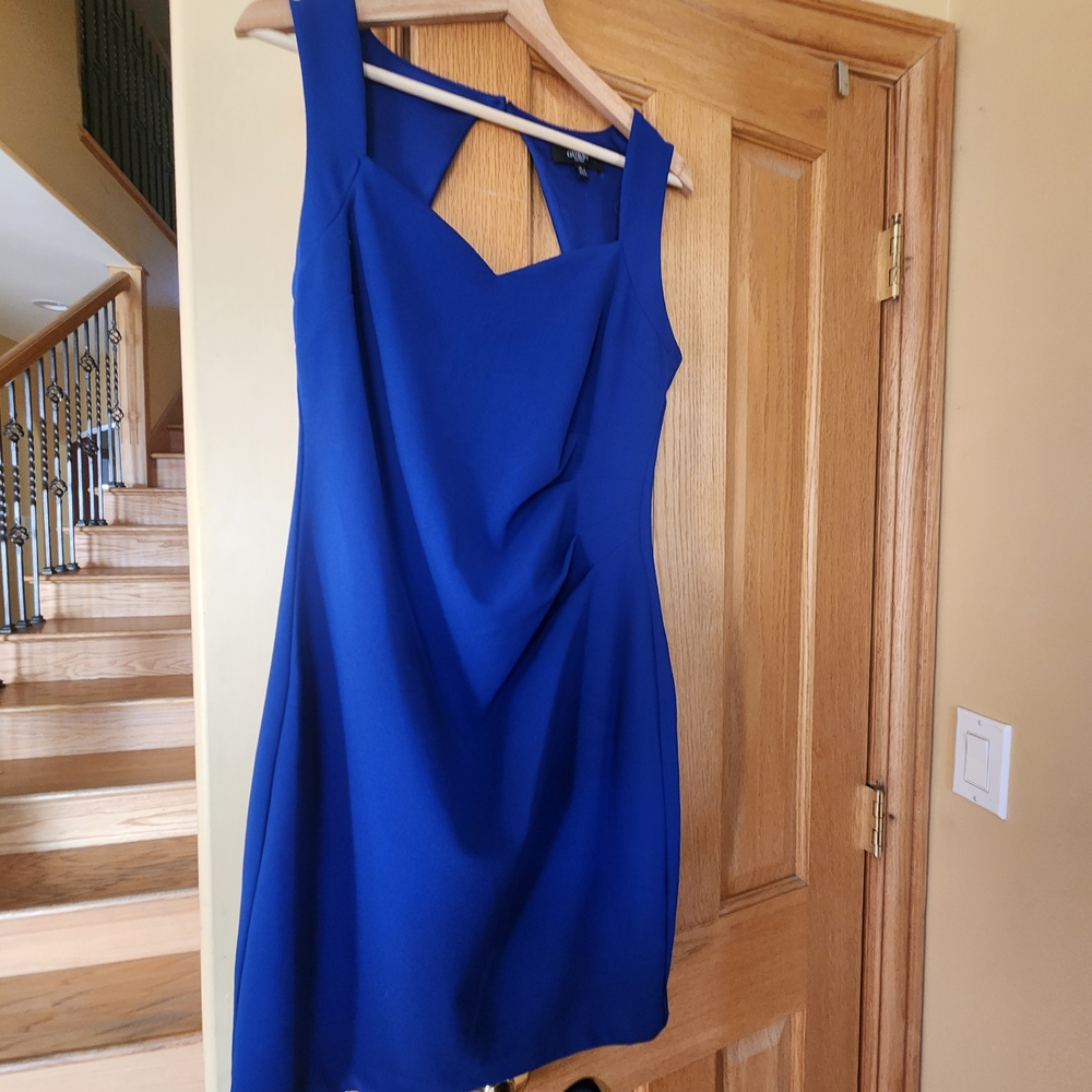 Guess Sleeveless Cobalt Blue Midi Sheath Dress